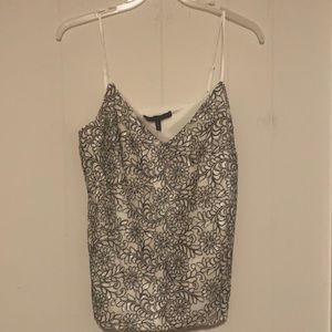 White House black market camisole. Sequined embroidery and lined. Size large